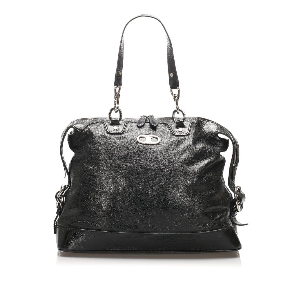 Celine Leather Shoulder Bag Black