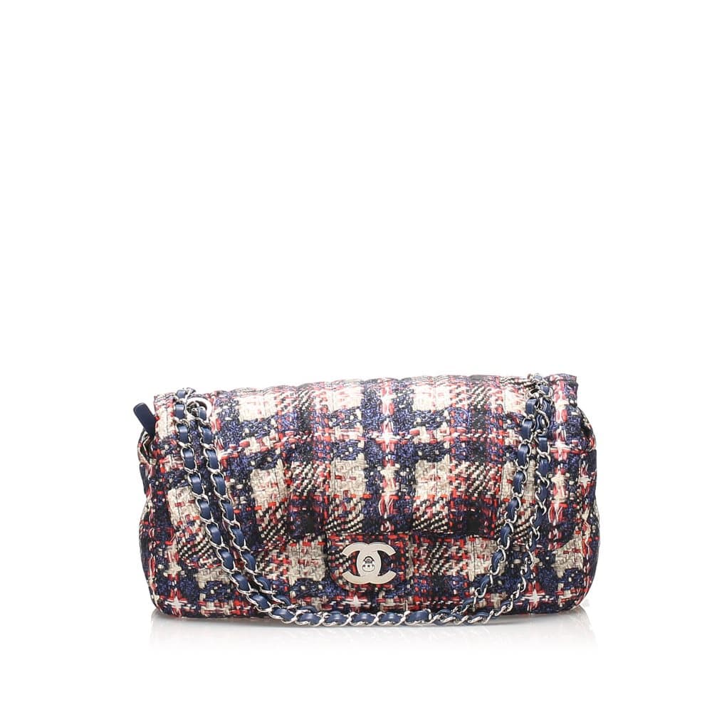 Chanel Jumbo Printed Nylon Single Flap Bag Multi
