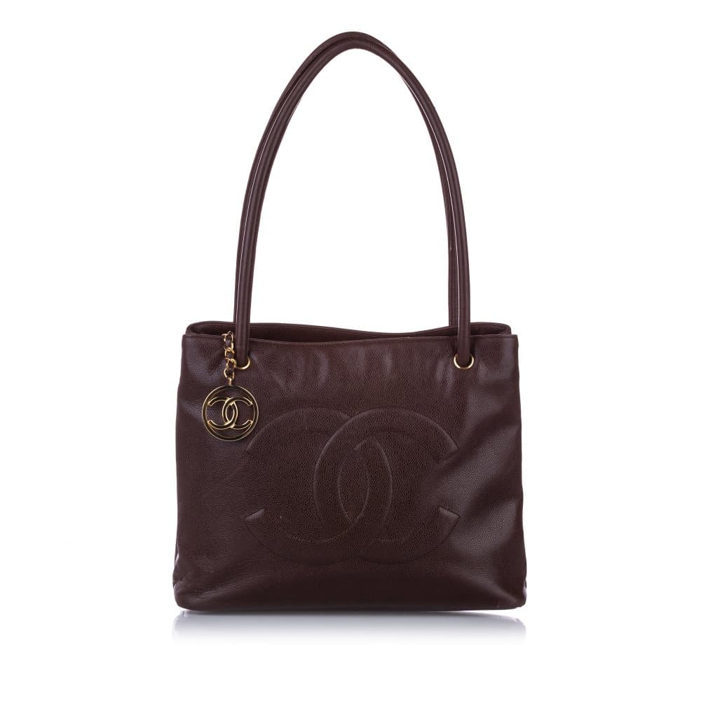 Chanel CC Caviar Leather Shoulder Bag Brown