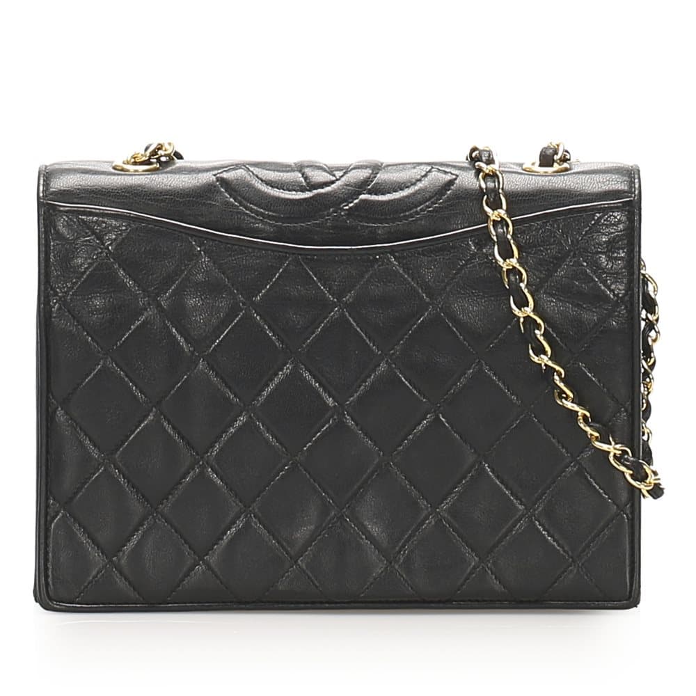 Chanel Matelasse Lambskin Leather Shoulder Bag Black