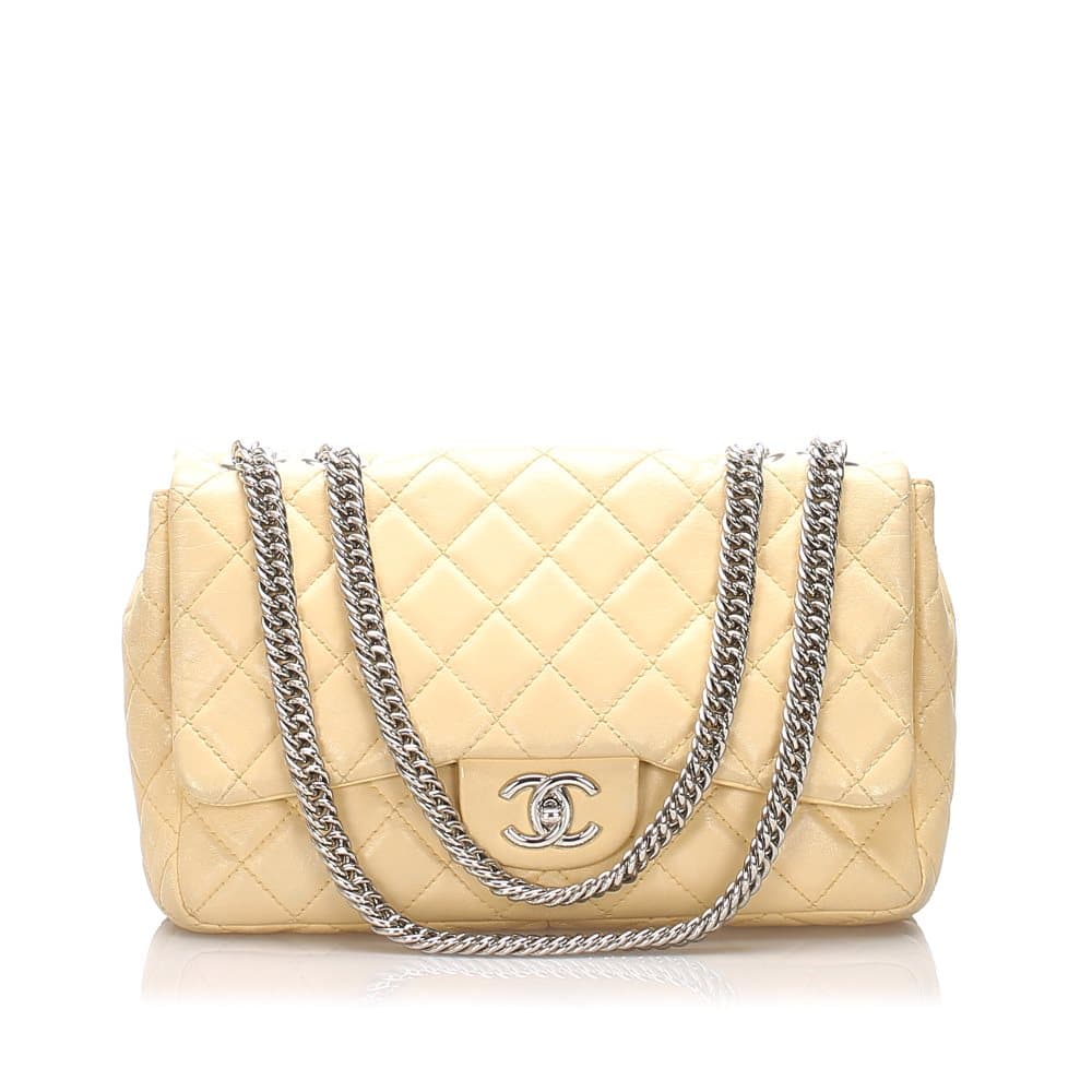 Chanel Classic Jumbo Lambskin Single Flap Bag Brown