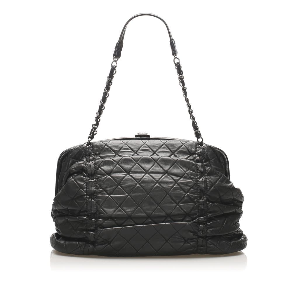 Chanel Timeless Lambskin Leather Shoulder Bag Black