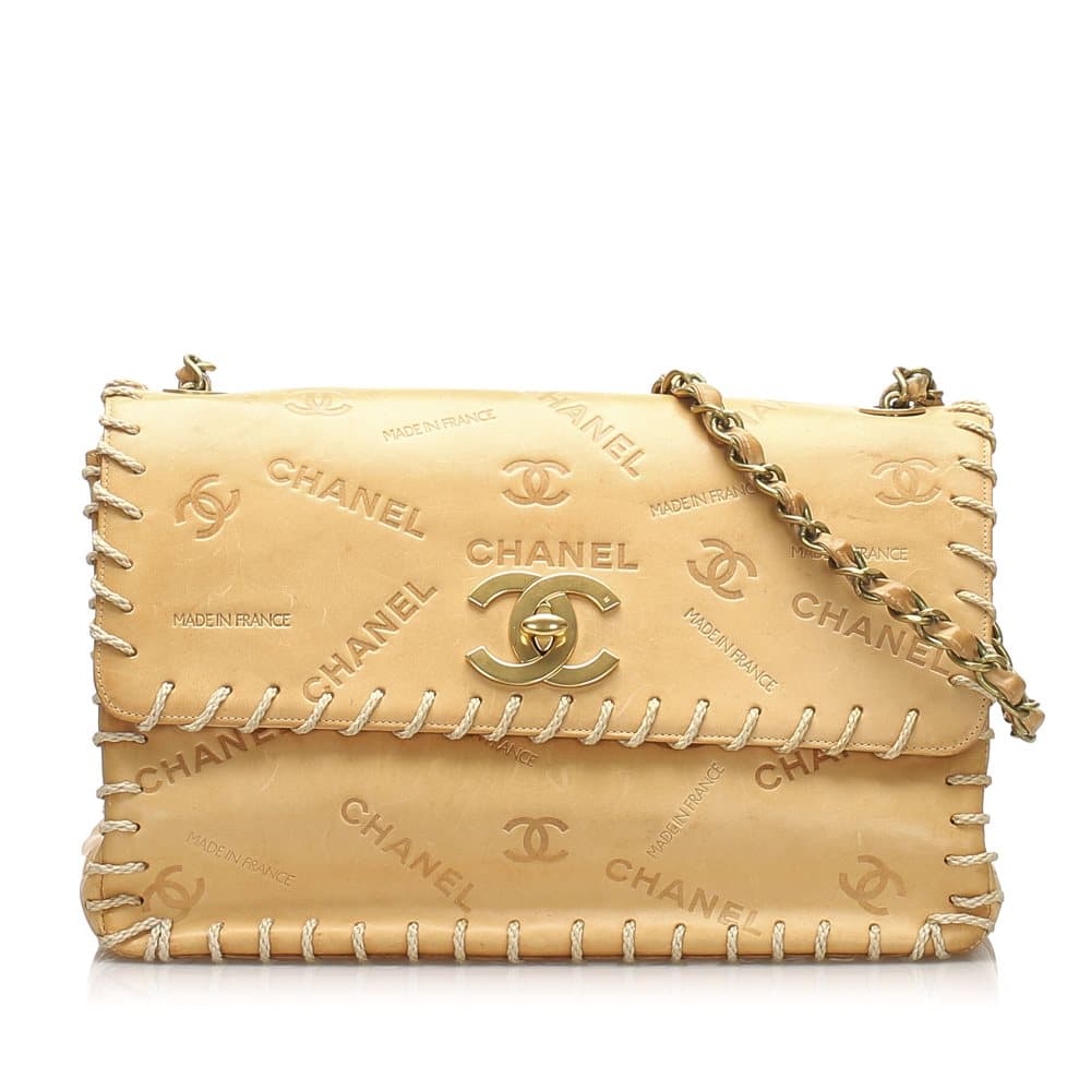 Chanel CC Turnlock Lambskin Leather Shoulder Bag Brown