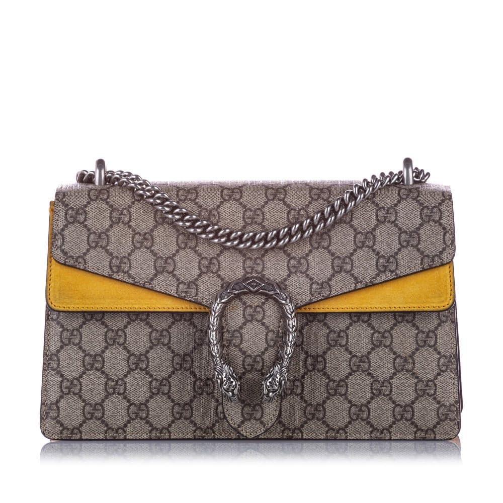 Gucci Small GG Supreme Dionysus Shoulder Bag Brown