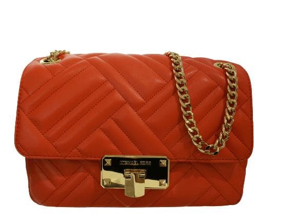 Michael Kors Peyton Röd Quiltad Medium Axelremsväska