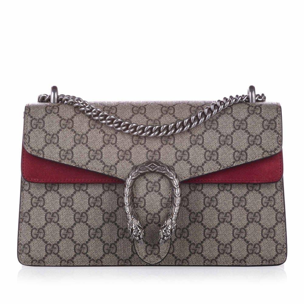 Gucci Small GG Supreme Dionysus Shoulder Bag Brown
