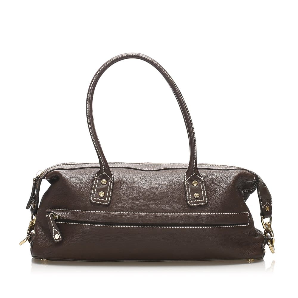 Celine Leather Shoulder Bag Brown