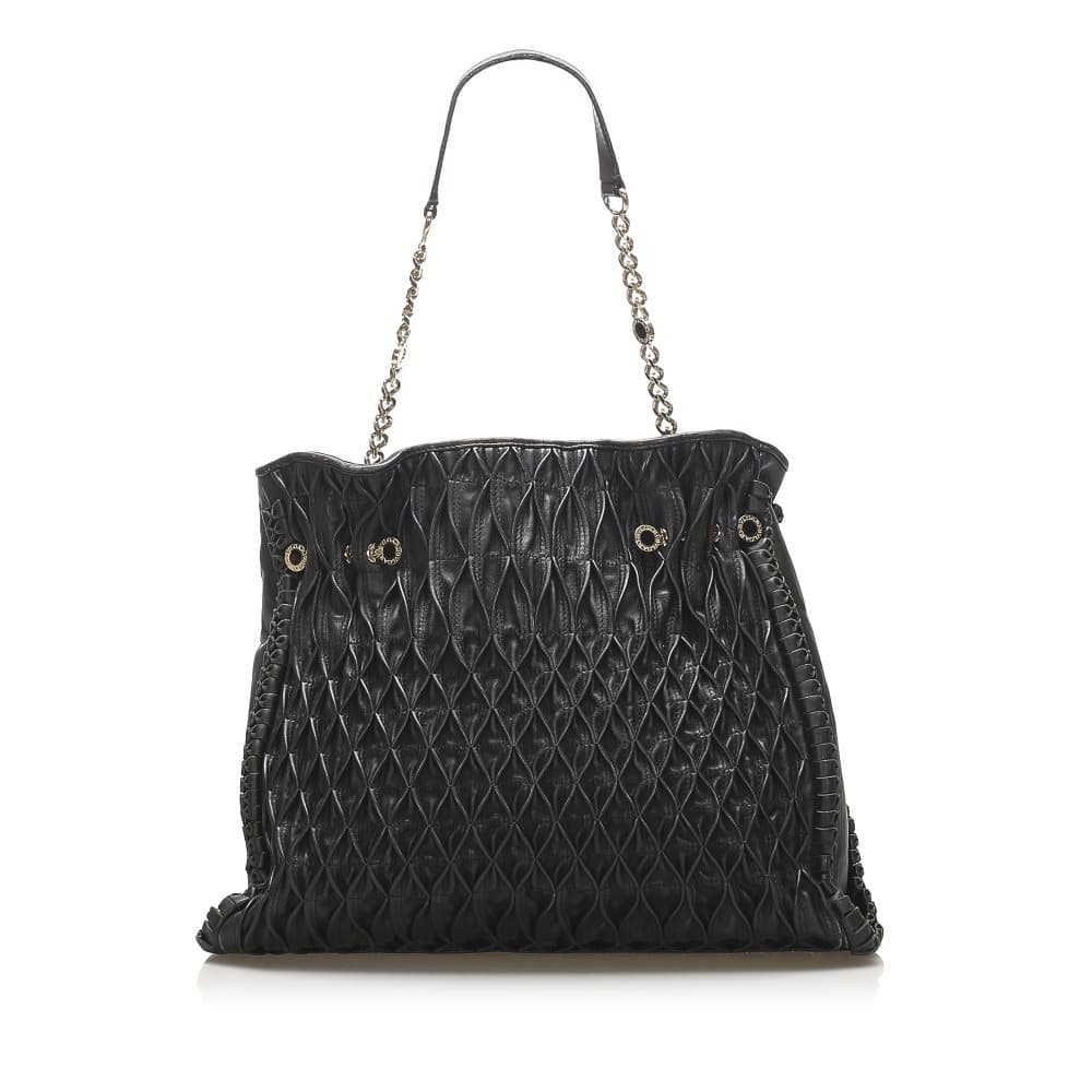 Bvlgari Leather Shoulder Bag Black