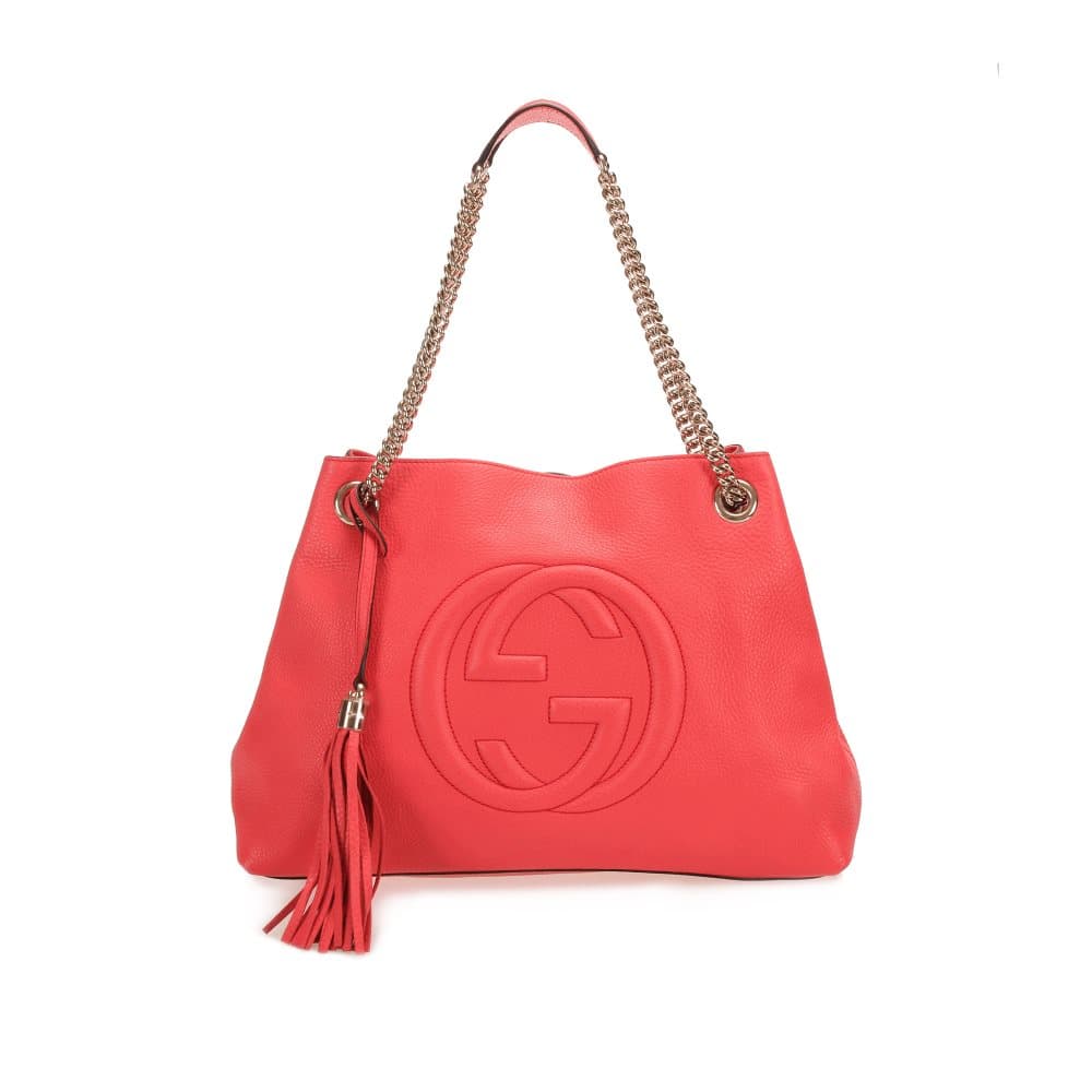 Gucci Soho Chain Leather Shoulder Bag Pink