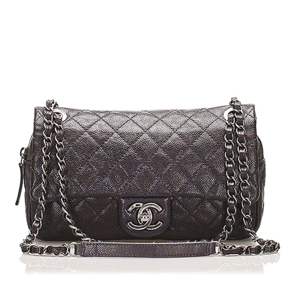 Chanel Small Classic Lambskin Leather Double Flap Bag Black