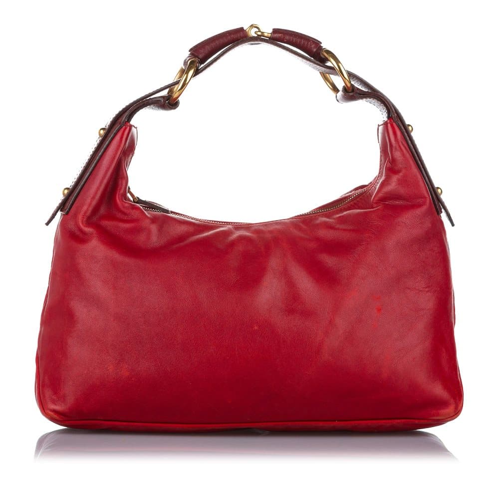 Pre-owned Gucci Horsebit Leather Shoulder Bag Red