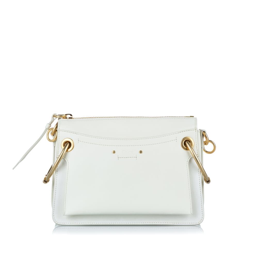 Pre-owned Chloe Roy Leather Shoulder Bag White