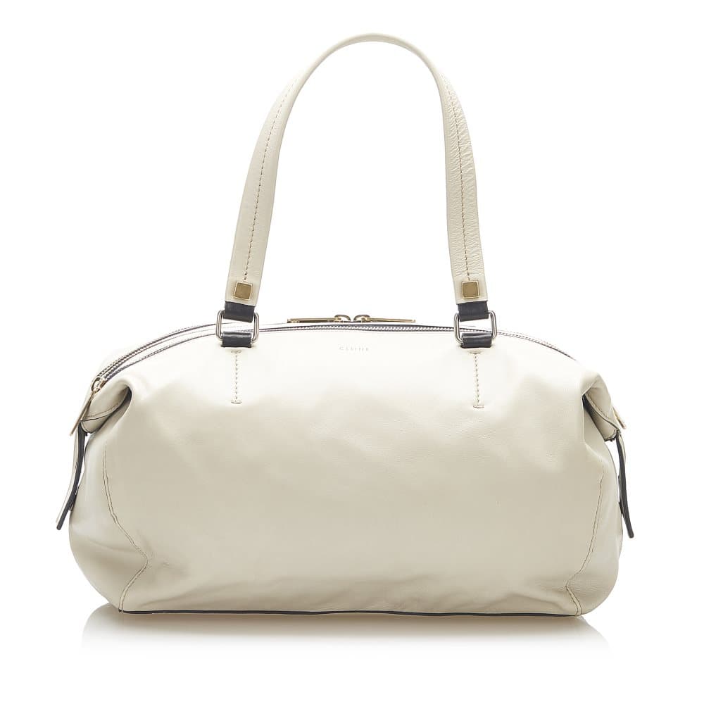 Pre-owned Celine Leather Shoulder Bag White