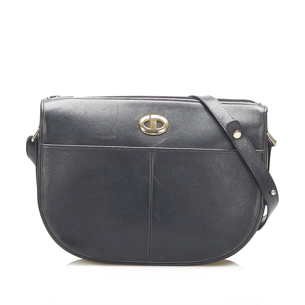 Pre-owned Dior Leather Shoulder Bag Black