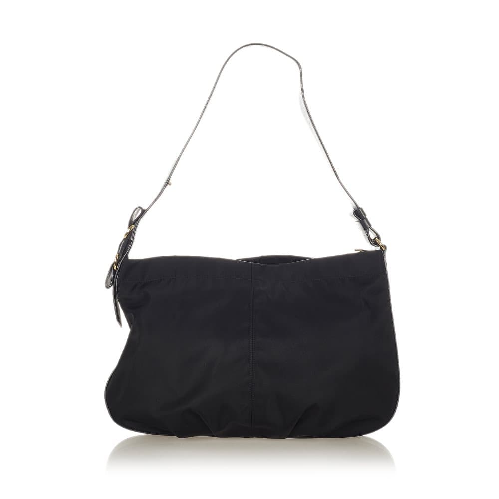 Pre-owned Ferragamo Vara Nylon Shoulder Bag Black