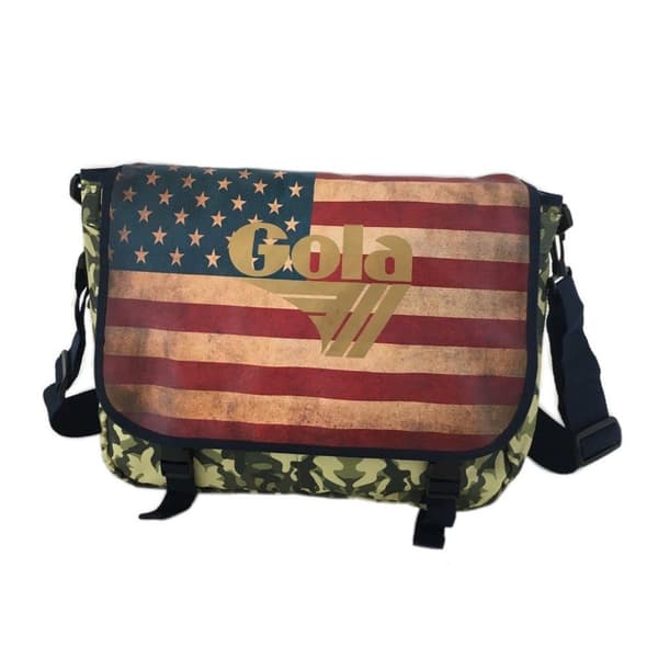 Axelremsväska med USA-flagga, grön/multifärg