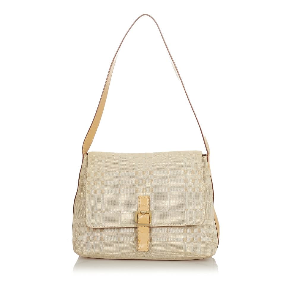 Pre-owned Burberry Plaid Shoulder Bag Brown