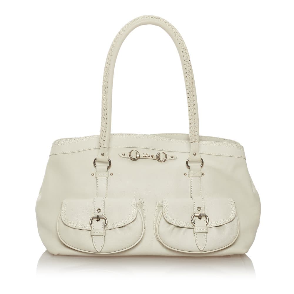 Pre-owned Dior Leather Shoulder Bag White