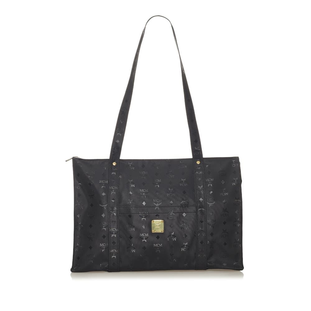 Pre-owned MCM Visetos Nylon Shoulder Bag Black