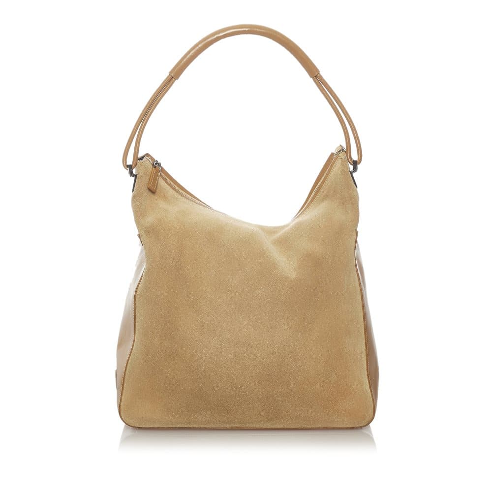 Pre-owned Gucci Suede Shoulder Bag Brown