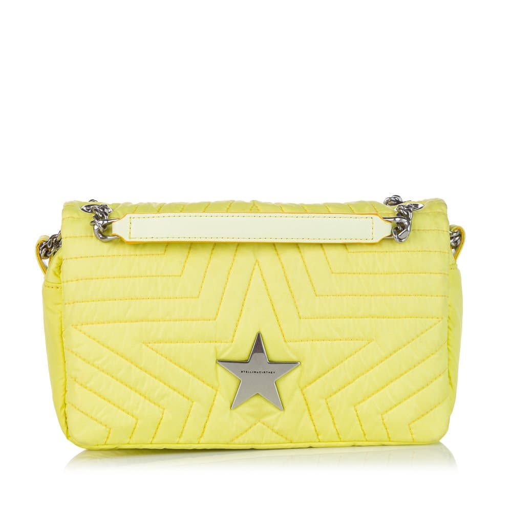 Pre-owned Stella McCartney Star Flap Nylon Shoulder Bag Yellow