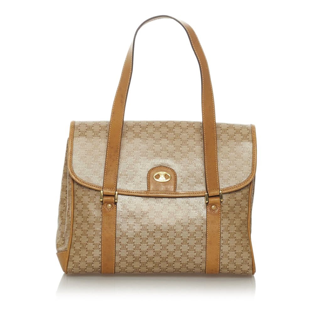 Pre-owned Celine Macadam Shoulder Bag Gray