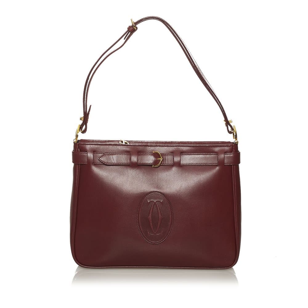 Pre-owned Cartier Must de Cartier Leather Shoulder Bag Red
