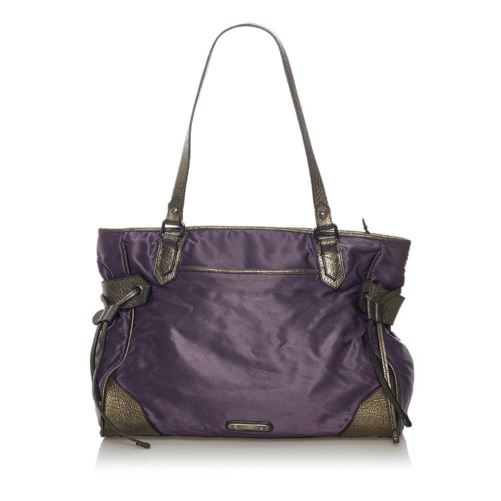 Pre-owned Burberry Nylon Shoulder Bag Purple