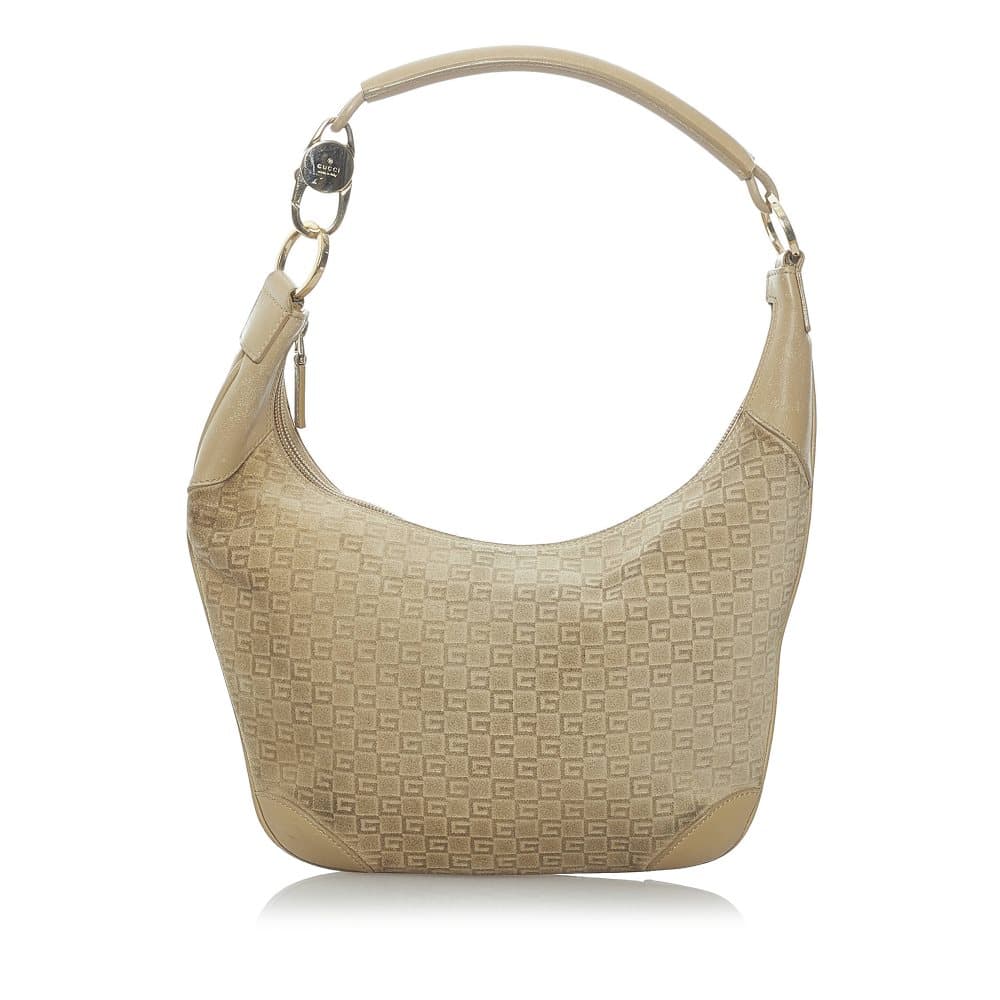 Pre-owned Gucci Vintage Square G Canvas Shoulder Bag Brown