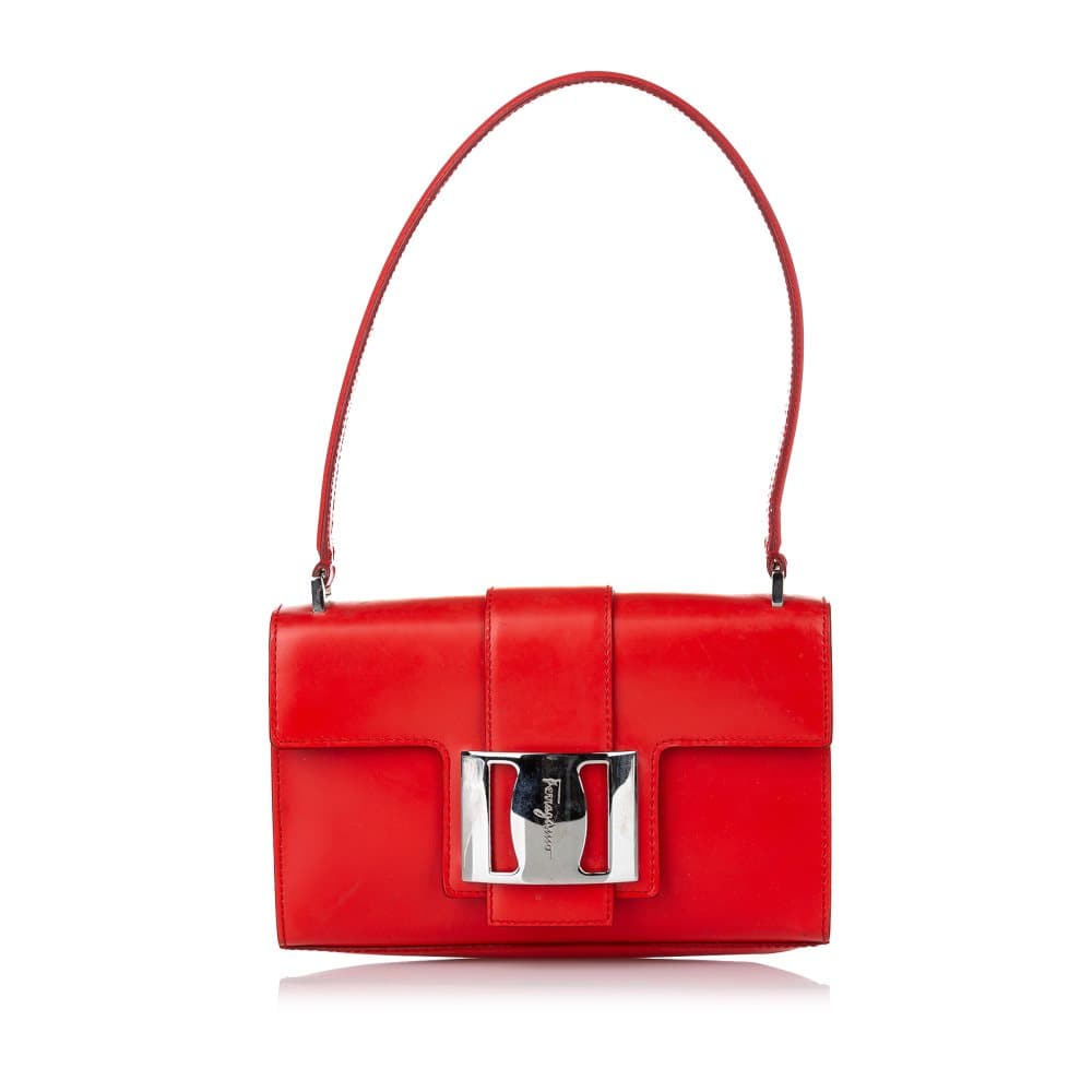 Pre-owned Ferragamo Leather Shoulder Bag Red