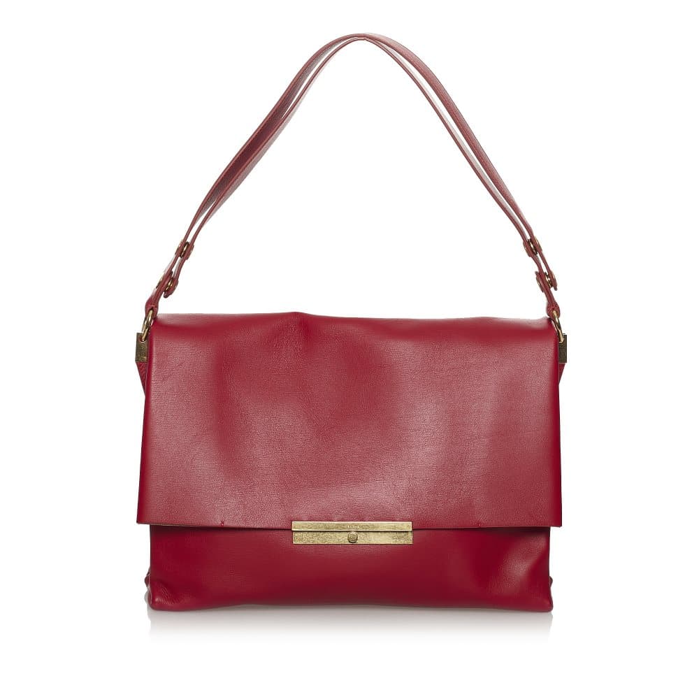 Pre-owned Celine Blade Leather Shoulder Bag Red