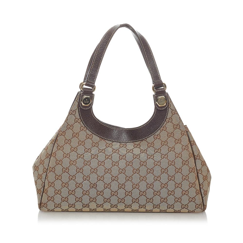 Pre-owned Gucci GG Canvas Charmy Shoulder Bag Brown