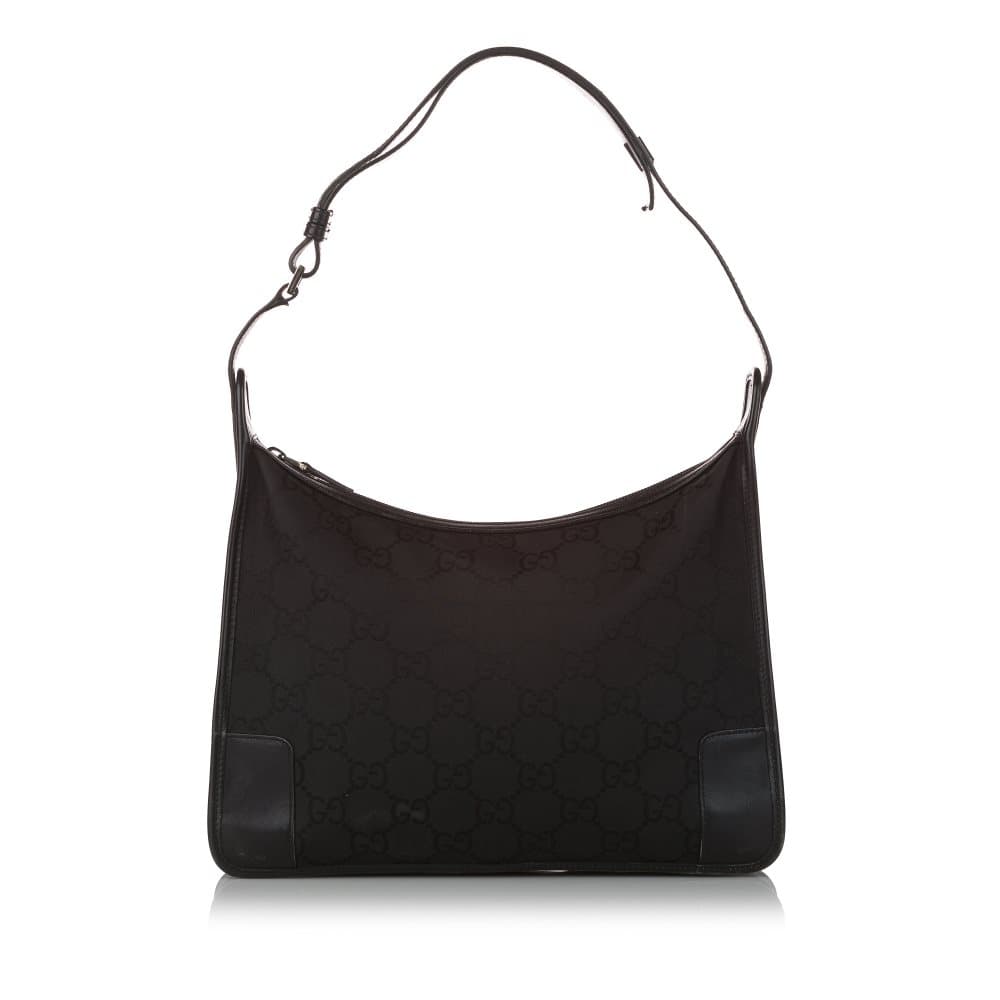 Pre-owned Gucci GG Nylon Shoulder Bag Black