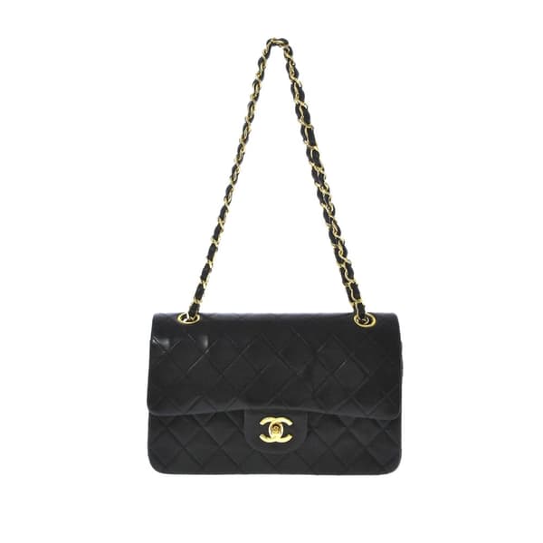 Pre-owned Chanel Small Classic Lambskin Double Flap Black