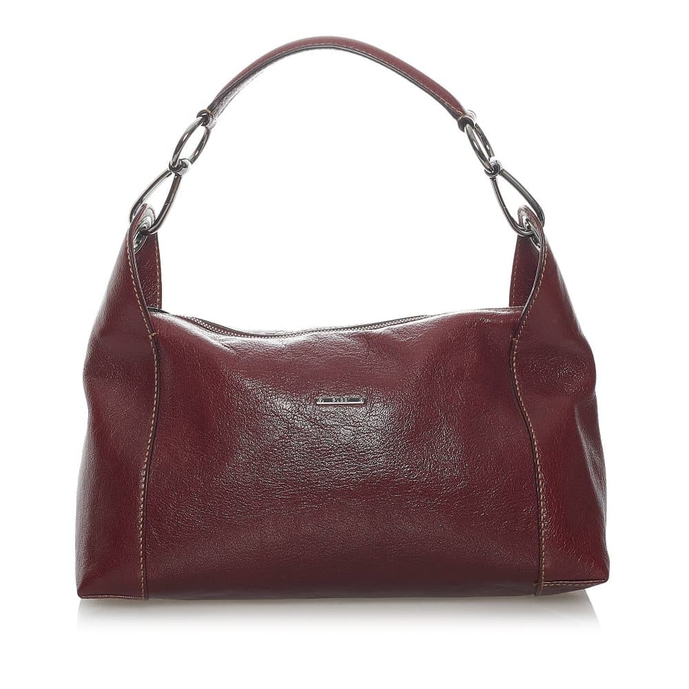 Pre-owned Gucci Leather Shoulder Bag Red
