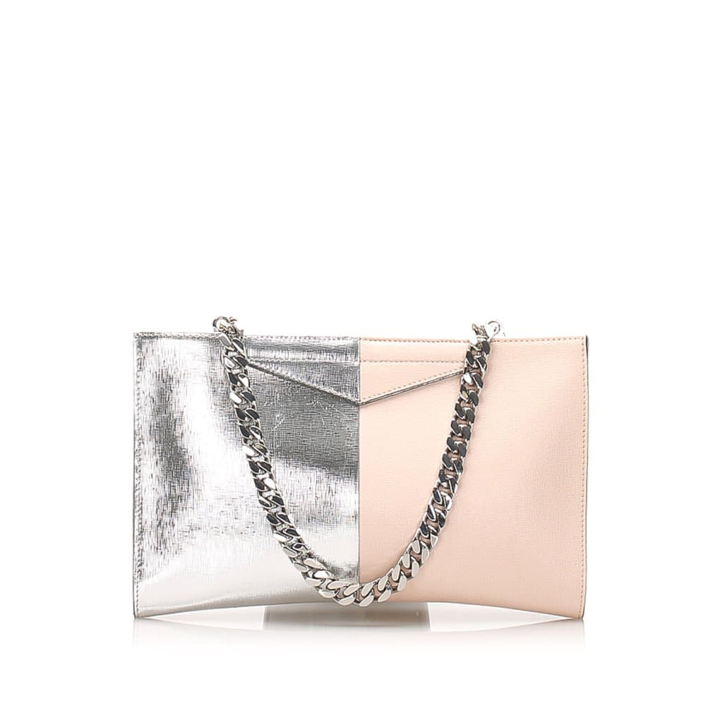 Pre-owned Fendi Leather Shoulder Bag Silver