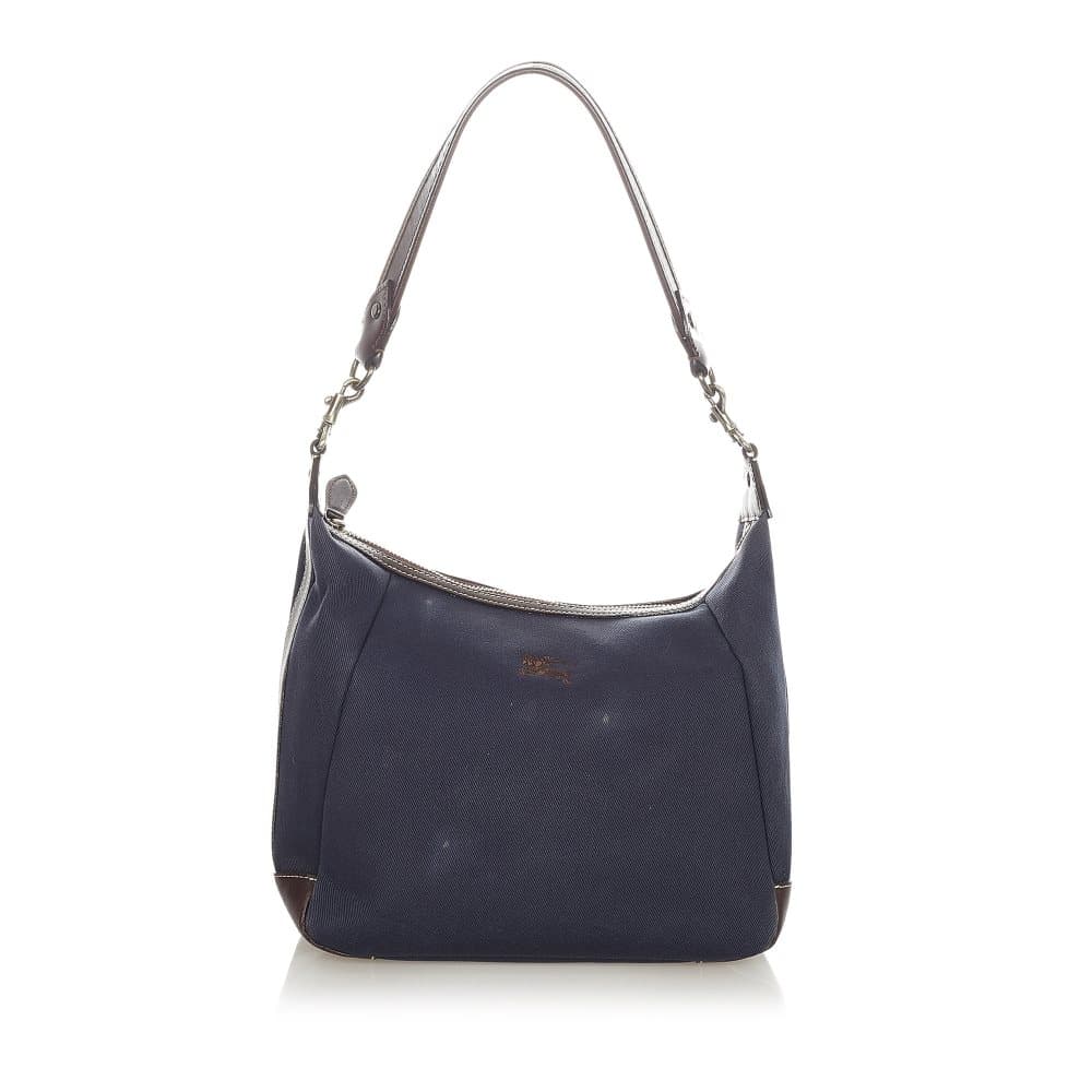 Pre-owned Burberry Canvas Shoulder Bag Blue