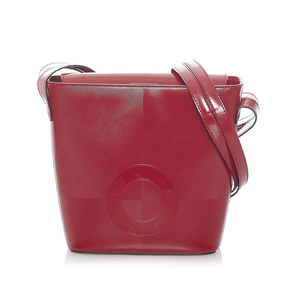 Pre-owned Celine Leather Shoulder Bag Red