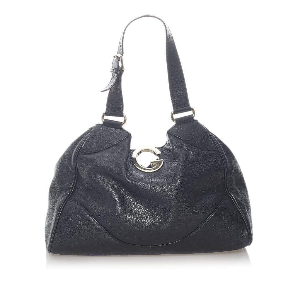 Pre-owned Gucci Guccissima Charlotte Shoulder Bag Black
