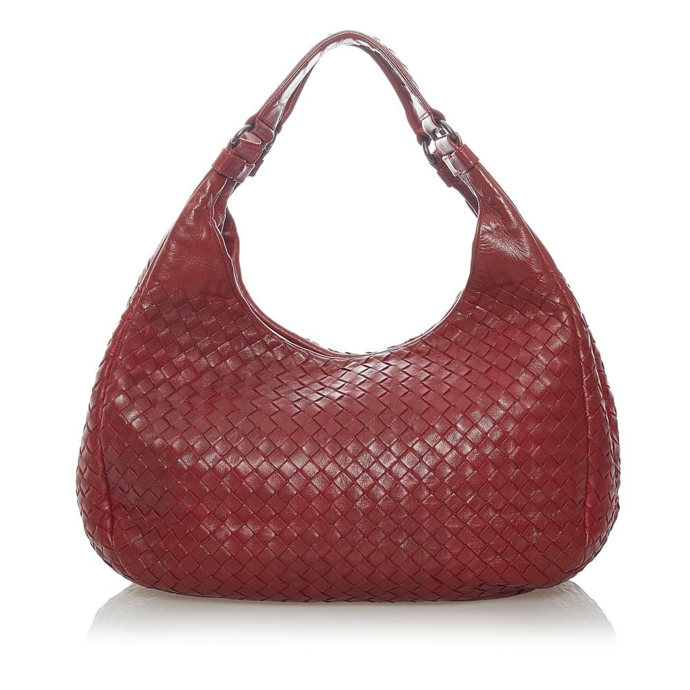 Pre-owned Bottega Veneta Intrecciato Campana Shoulder Bag Red