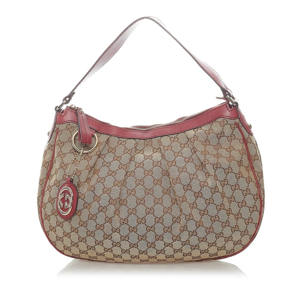 Pre-owned Gucci GG Canvas Sukey Shoulder Bag Brown