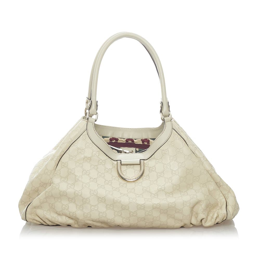 Pre-owned Gucci Guccissima Abbey D-Ring Shoulder Bag Brown