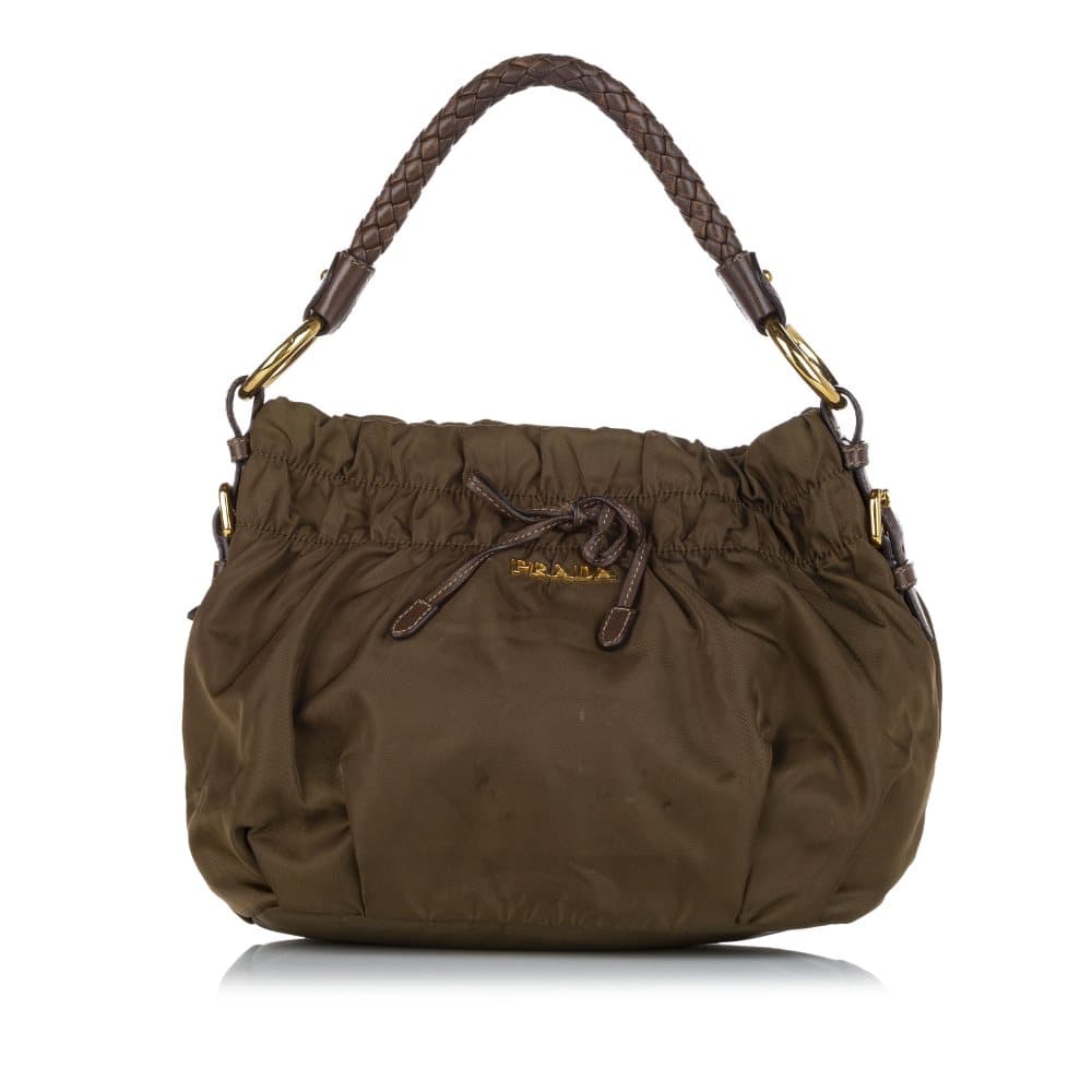 Pre-owned Prada Tessuto Shoulder Bag Green