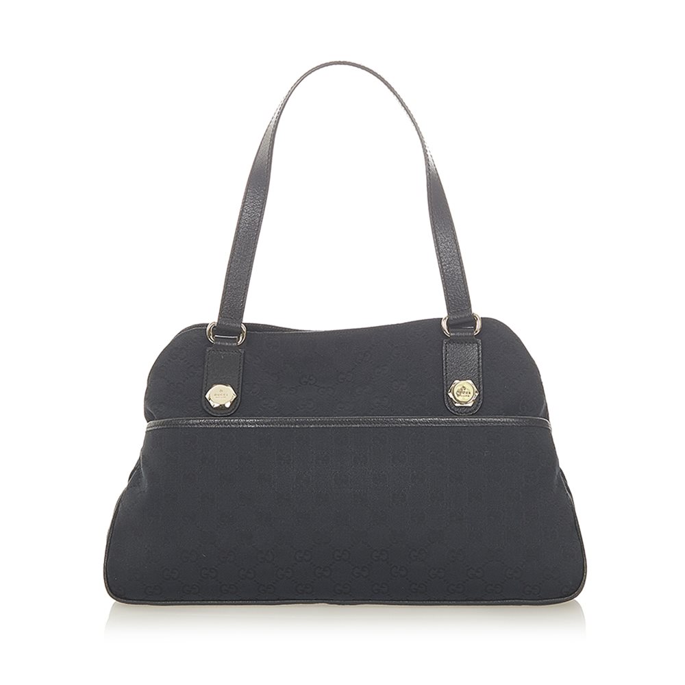 Pre-owned Gucci GG Canvas Shoulder Bag Black Product Image