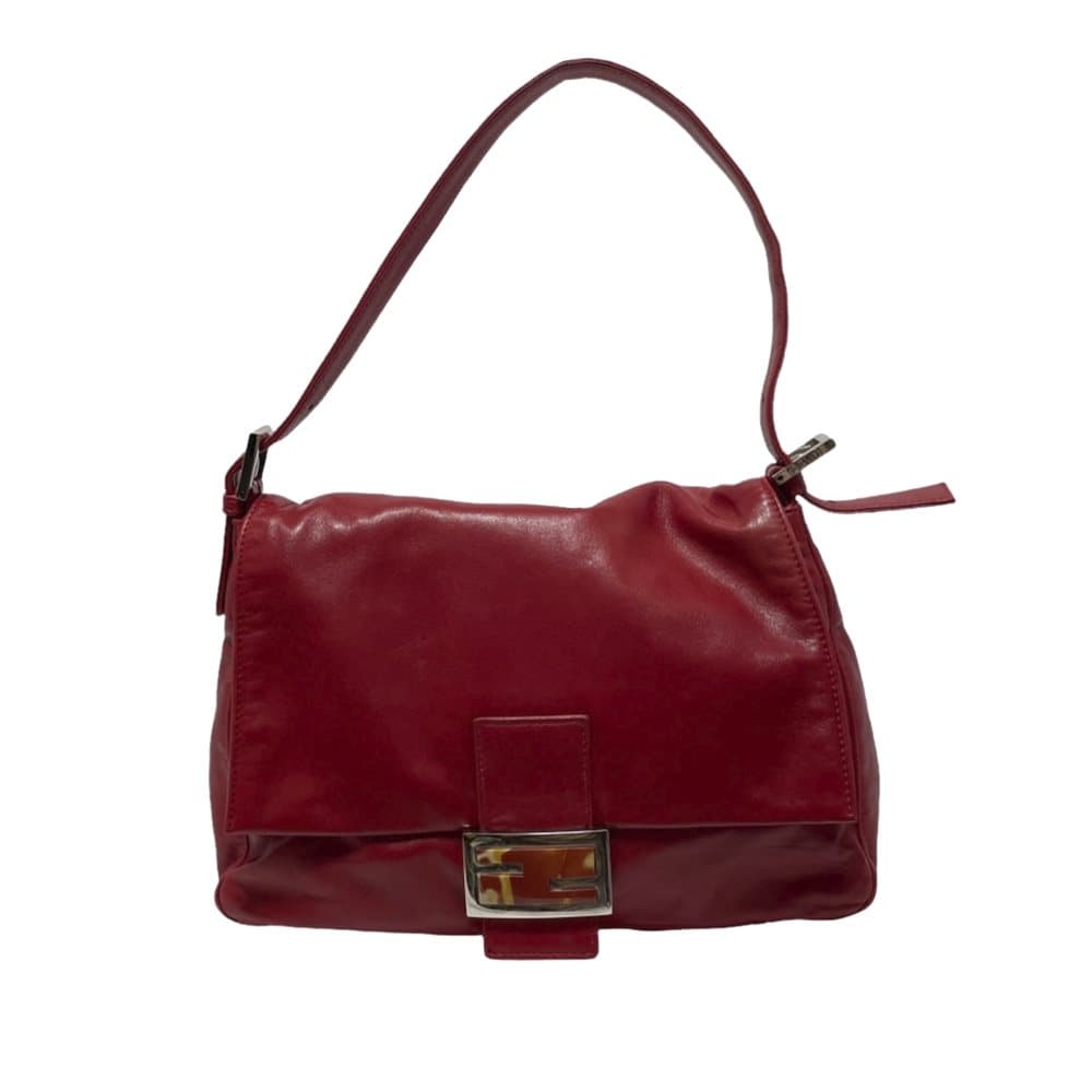 Pre-owned Fendi Mamma Forever Leather Shoulder Bag Red