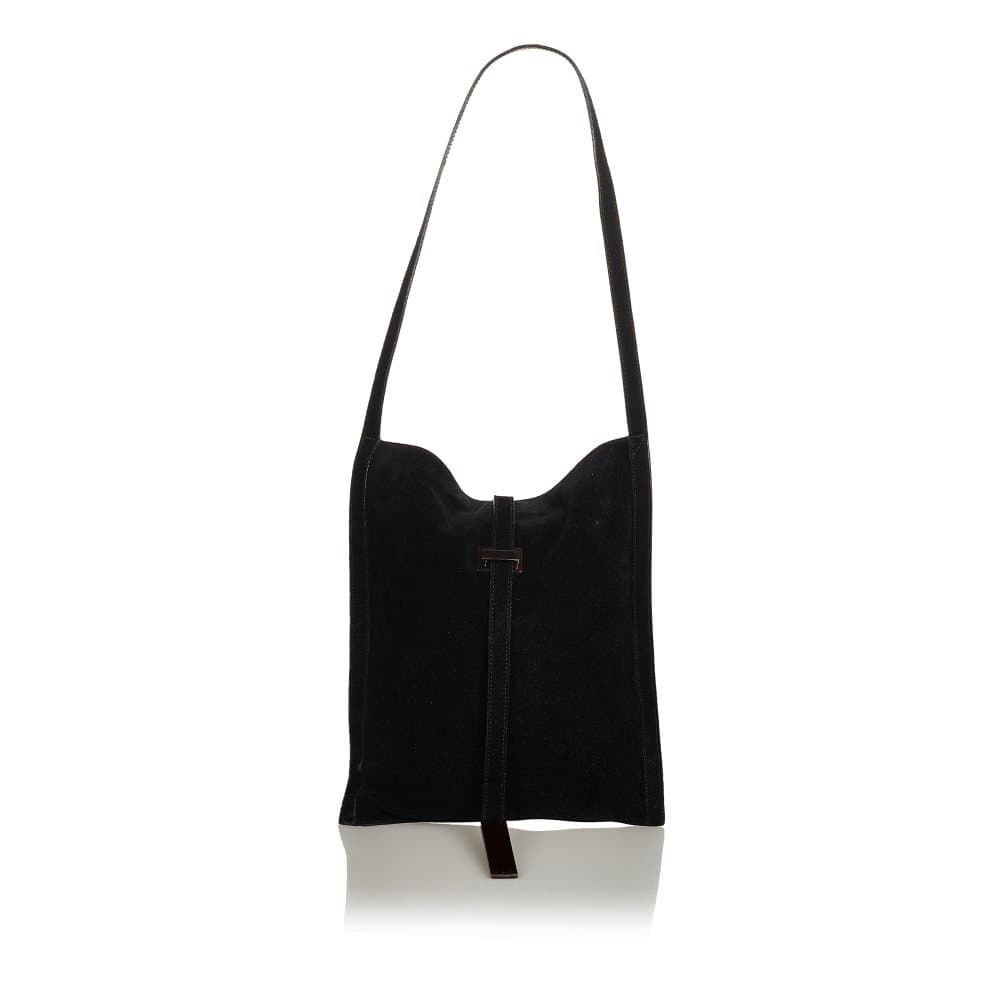 Pre-owned Gucci Suede Shoulder Bag Black