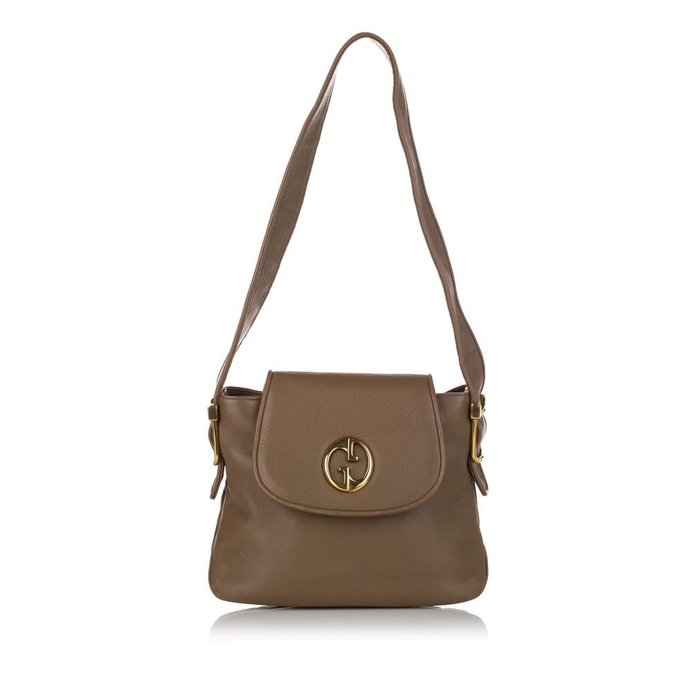 Pre-owned Gucci 1973 Flap Shoulder Bag Brown