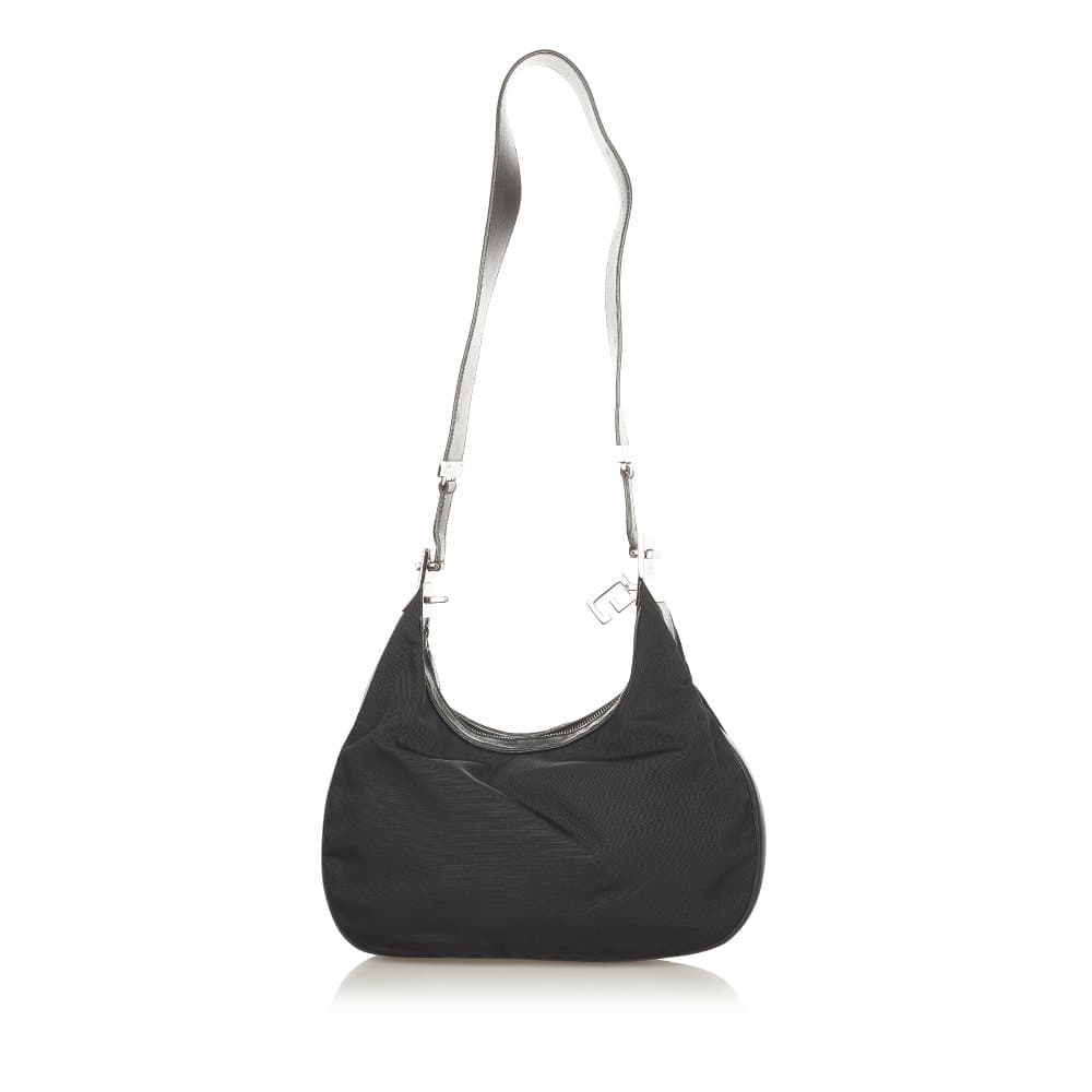 Pre-owned Gucci Canvas Shoulder Bag Black