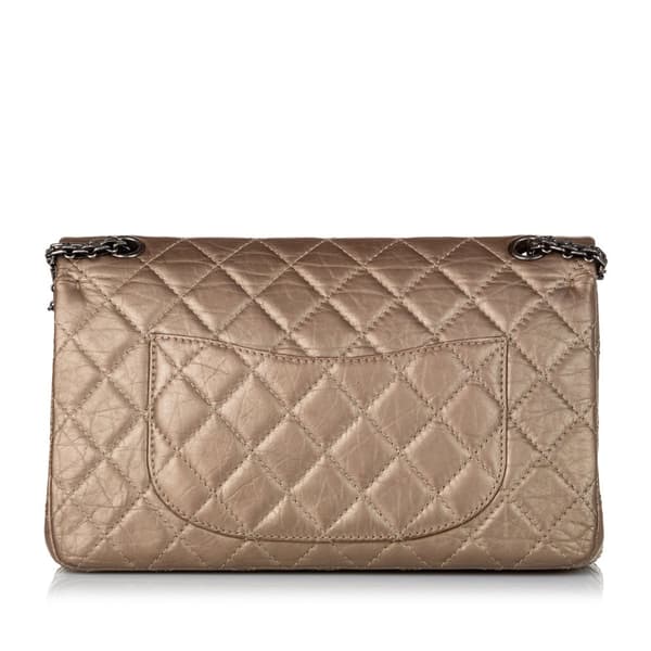 Pre-owned Chanel Reissue 228 Lambskin Double Flap Bag Brown