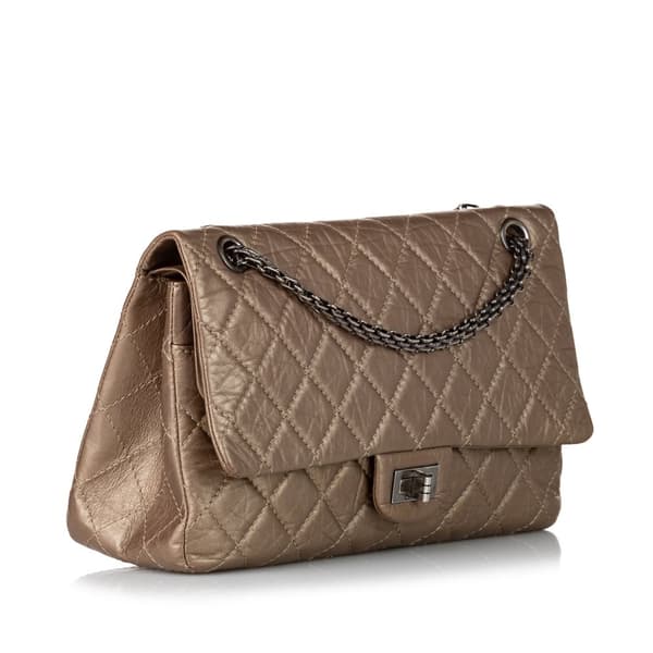 Pre-owned Chanel Reissue 228 Lambskin Double Flap Bag Brown